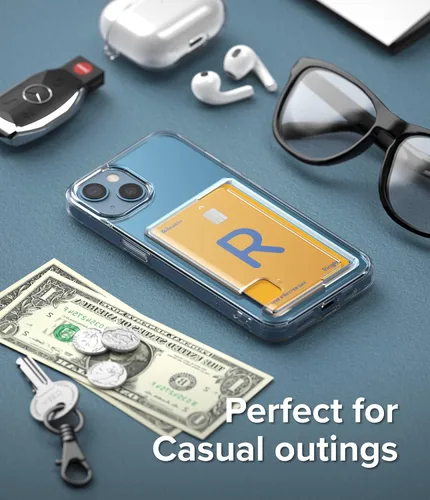 Vista 9 de Ringke Fusion Card - Funda compatible con iPhone 13, parte trasera dura transparente con tarjetero delgado integrado, funda tipo cartera
