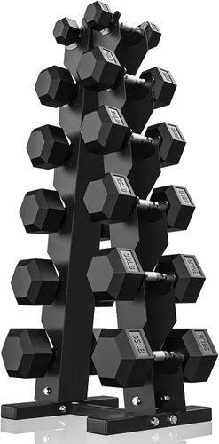 Vista 20 de Hex Dumbbell Sets with Rack, 85-560lb Dumbbell Weight Set & Storage Rack