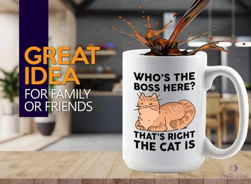 Vista 25 de Taza de café para amantes de los gatos, 11 onzas, color negro, piel de gato Is How I Accessorize, divertido dueño de gatos, gatito, mascota, gato