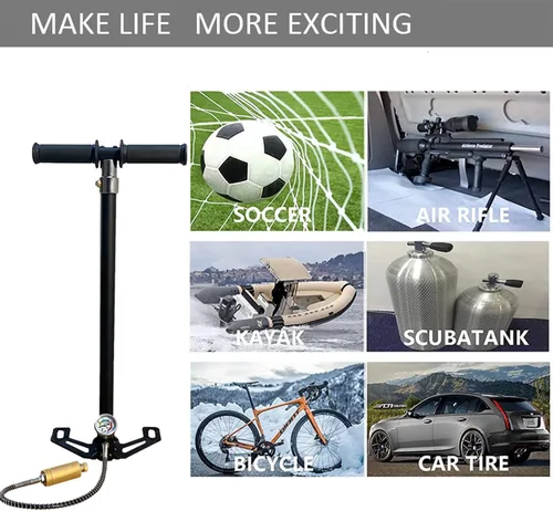 Vista 6 de 30Mpa 4500Psi 4 Stage PCP Hand Pump Air Compressor High-Pressure Drive HPA Air Tank for Hunting Air Rifles