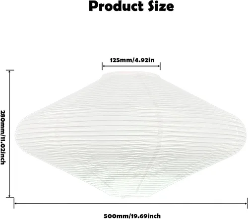 Vista 7 de Lámparas colgantes de papel de 19.69 pulgadas, pantallas colgantes de arroz (19.7 in), pantalla minimalista de papel de arroz blanco, linternas