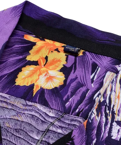 Vista 3 de Alimens & Gentle Camisa hawaiana casual de manga corta de algodón de ajuste regular para hombre