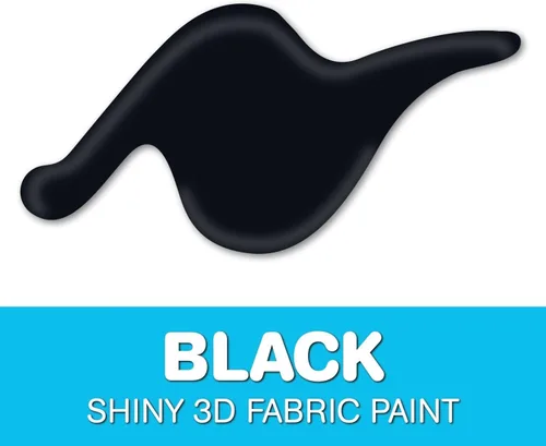 Vista 3 de Scribbles Pintura de tela 3D de 1 oz, color negro brillante