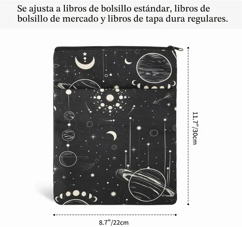 Vista 6 de Funda para Libros Cubiertas de Libros Protector de Libros Estampado Floral con Cremallera Tela Lavable para Adolescentes Adultos Amantes