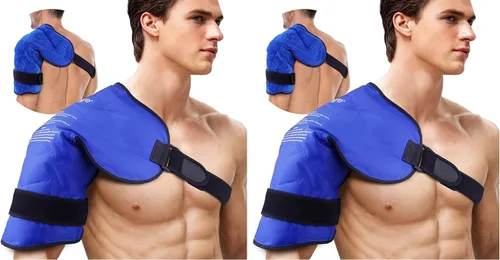 Vista 9 de NEWGO Manguito rotador de bolsa de hielo para hombro, reutilizable, terapia de frío, para aliviar el dolor, bolsa de hielo de gel para lesiones