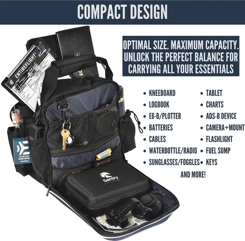 Vista 6 de Bolsa de piloto La bolsa de vuelo Venture para pilotos Se adapta a todos los equipos de vuelo de viaje de aviación, incluyendo tu rodillera