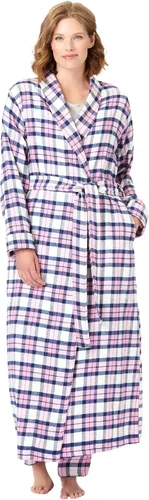 Vista 5 de Dreams & Co. Bata larga de franela para mujer de talla grande