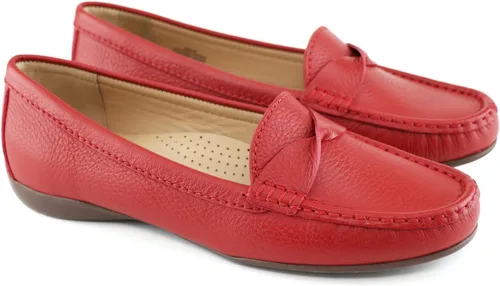 Vista 3 de Mocasines de cuero genuino para mujer, cómodos y casuales