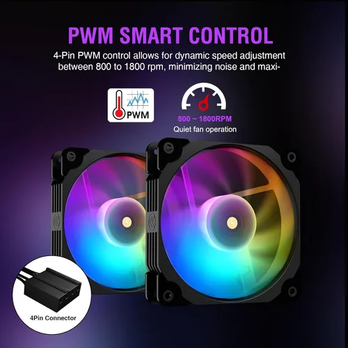 Vista 7 de Vetroo V240 Enfriador líquido negro de CPU de 9.449 in bomba RGB direccionable y ventiladores PWM 250 W TDP AIO refrigeración por agua