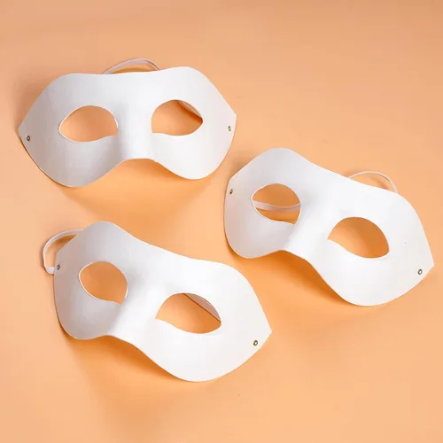 Vista 3 de Yookat Máscaras de papel de 14 piezas, máscaras blancas para manualidades, pintables, Mardi Gras Masquerade