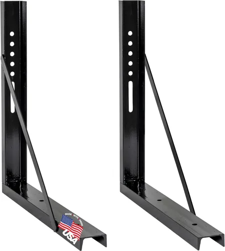 Vista 5 de Buyers Products 1701006B - Soportes de montaje formados y atornillados de acero negro para caja de herramientas debajo del camión, juego de 2, 18 x