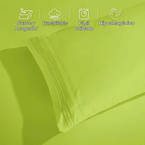 Vista 5 de Elegant Comfort Juego de sábanas de microfibra de alta calidad 1500 de lujo de 4 piezas, resistente a las arrugas, sábana bajera elástica en todo