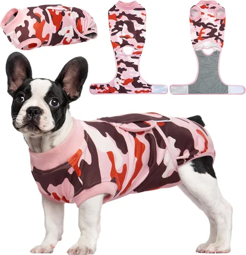 Vista 34 de Kuoser - Traje de recuperación posterior a la cirugía para perros y gatos, camisa profesional y vendaje de heridas abdominales, reemplaza collar