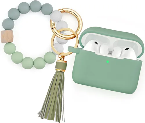 Vista 17 de Filoto Funda para AirPods Pro 3 (2025), funda protectora de silicona suave compatible con Apple AirPods Pro de 3ª generación con pulsera de cuentas