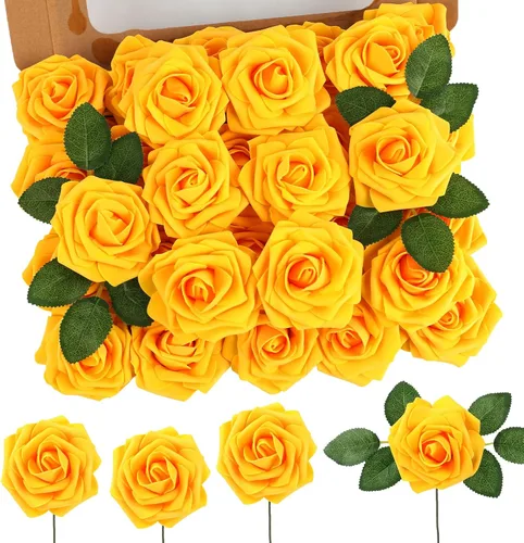Vista 45 de MACTING 30 PCS Flores Artificiales Rosas Negras y Blancas Flores Falsas con Tallo Rosas de Espuma de Tacto Real para Boda Bola de Besos Ramillete