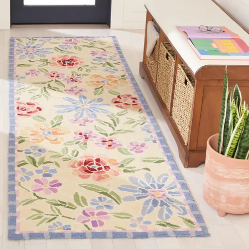 Vista 7 de SAFAVIEH Chelsea Collection - Alfombra decorativa de 1 pies 8 pulgadas x 2 pies 6 pulgadas, color negro, lana de campo francesa enganchada a mano