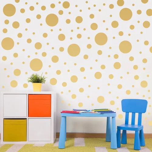 Vista 18 de Calcomanías de pared de lunares coloridos bohemios, calcomanías de pared de arco iris (negro) Peel and Stick,Easily Apply,Removable Dots,Multiple