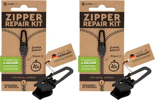 Vista 12 de ZlideOn - Reemplazo de tirador de cremallera, negro, normal (L), 5A, deslizador de reemplazo instantáneo para cremallera de metal