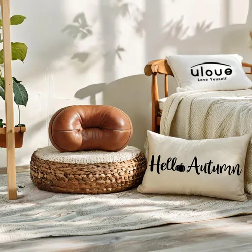 Vista 3 de ULOVE LOVE YOURSELF Hello Pumpkin - Funda de almohada lumbar de 12 x 20 pulgadas, decoración de otoño, funda de cojín rectangular decorativa