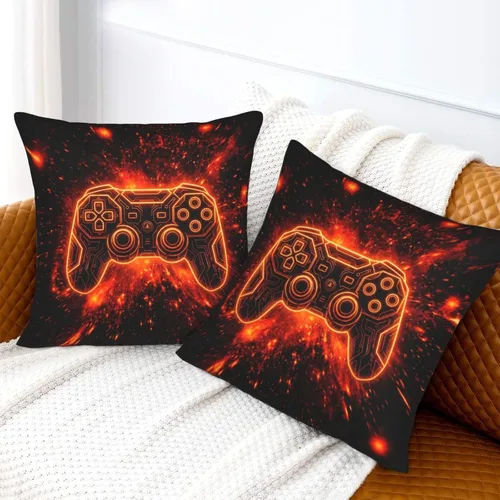 Vista 7 de Perinsto Juego de 2 fundas de almohada decorativas para sofá, cama, decoración del hogar, 16 x 16 pulgadas