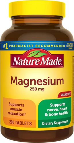 Vista 9 de Nature Made Magnesio 250 mg, suplementos de magnesio para hombres y mujeres, apoyo para la salud muscular, cardíaca, ósea y nerviosa, 90 cápsulas