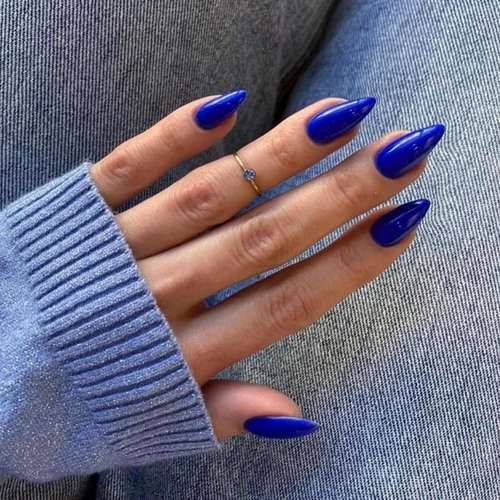 Vista 19 de Uñas postizas a presión color rosa bebé con forma de almendra, 48 piezas, uñas postizas gruesas neutras para mujeres, uñas de almendra medianas a