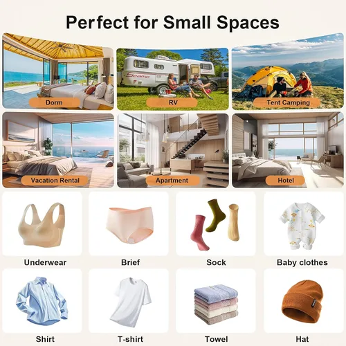 Vista 8 de Lavadora portátil – Mini lavadora plegable de 22 litros con cesta giratoria, 3 modos de limpieza y limpieza profunda para ropa pequeña, lavandería