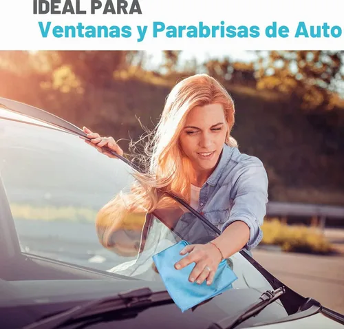 Vista 6 de Paño de limpieza de ventanas Longmann, paño para vidrios, paño de limpieza, sin rayas ni manchas (Azul, paquete de 2)