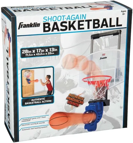 Vista 5 de Franklin Sports Mini Aro de Baloncesto con Reboteador y Pelota - Aro de Baloncesto Para Sobre la Puerta Con Reboteador Automático de Pelota - Juego