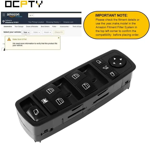 Vista 7 de OCPTY Interruptor de elevalunas eléctrico del lado del conductor, interruptor de control maestro para Mercedes-Benz 2007-2009 GL320 para GL350