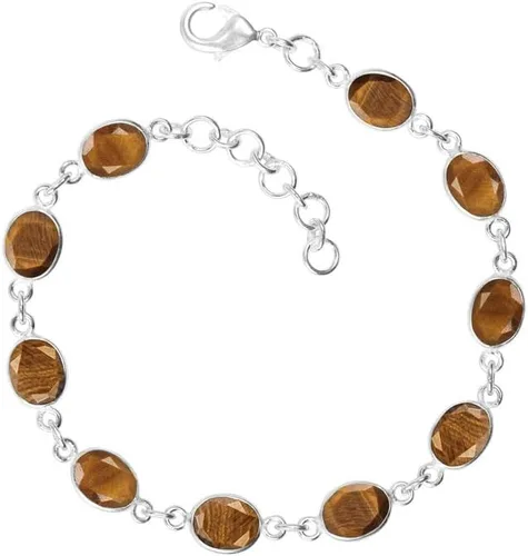 Vista 7 de Pulsera de piedras preciosas, pulsera ajustable con superposición de plata para mujeres y niñas, regalos de Navidad