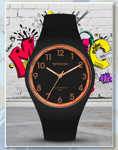 Vista 2 de XCZAP Reloj electrónico impermeable del cuarzo de las señoras de los deportes de la serie de Negro Rosado