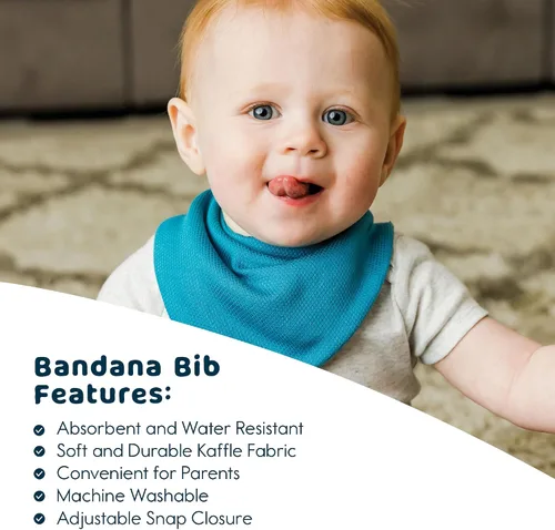 Vista 6 de Tiny Twinkle Baberos tipo bandana - Baberos resistentes al agua y absorbentes para baba y dentición