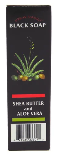 Vista 3 de African Formula Black Soap 3.5 onzas de manteca de karité y aloe vera (paquete de 2)