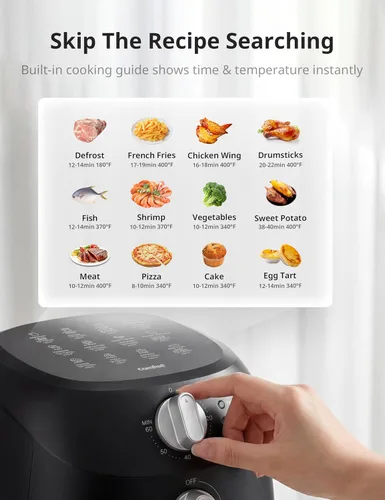 Vista 3 de COMFEE' Compacta Freidora de Aire de 2.1 Cuartos con 12 Opciones de Menú, Temporizador Ajustable y Control de Temperatura de 82-204 Grados C, Cesta