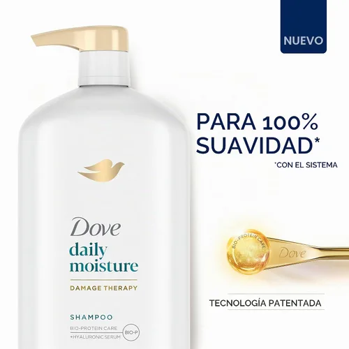 Vista 3 de Dove Ultra Care Champú de humedad diaria paquete de 4 para cabello seco con complejo Bio-Restore 31 oz