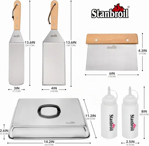 Vista 2 de Stanbroil Juego de 6 accesorios para parrilla Blackstone, Camp Chef