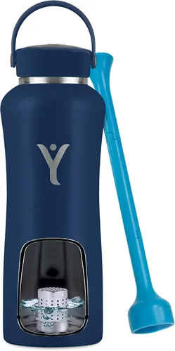 Vista 15 de DYLN - Botella de agua de hidrógeno Crea agua alcalina hidratante rica en hidrógeno hasta 9 pH Botella de agua de acero inoxidable aislada al