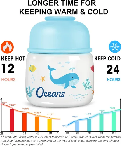 Vista 4 de KTKUDY Termo de 17 onzas para comida caliente, tarro de alimentos aislado de acero inoxidable con cuchara plegable, termo de sopa de boca ancha