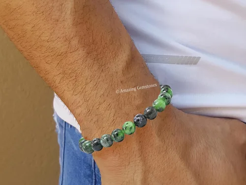 Vista 627 de Amazing Gemstone Crystal Bracelet for Women Men's Gifts - Protection Healing Crystal Bracelet - 8mm Gemstone Beaded Stretchable Bracelet Pulseras
