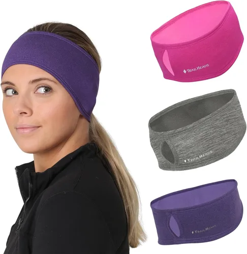Vista 51 de TrailHeads - Diadema para mujer, diseño de cola de caballo, con banda para la oreja que absorbe la humedad, ideal para correr