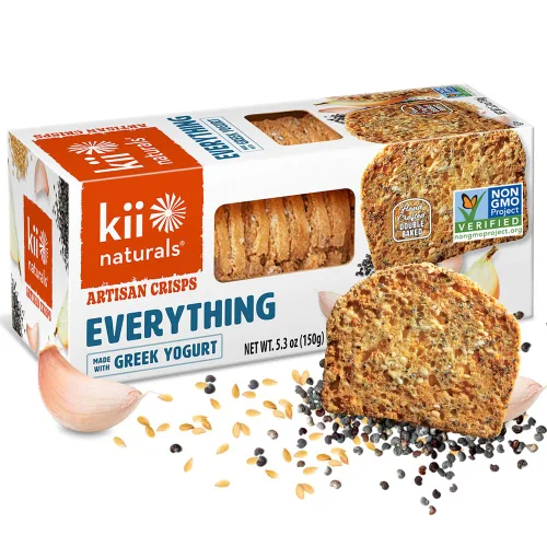 Vista 8 de Kii Naturals Tostadas artesanales, galletas tipo cracker para snacks saludables para queso, carnes, untables, tabla de charcutería - sin OMG