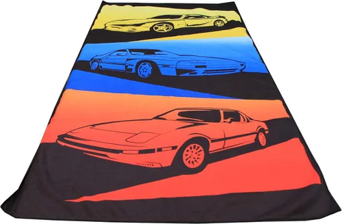 Vista 2 de Rotary13B1 RX-7 Generations - Toalla de playa - Amarillo Azul Rojo