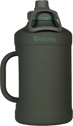 Vista 14 de Grizzly Juggy - Botella de agua de 64 onzas, mango resistente, opaco Blackout