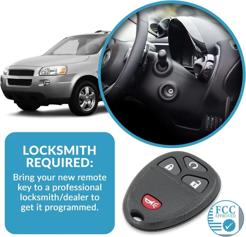 Vista 5 de llave para auto a control remoto para vehículos con número de parte 15114374 KOBGT04A (2 unidades)