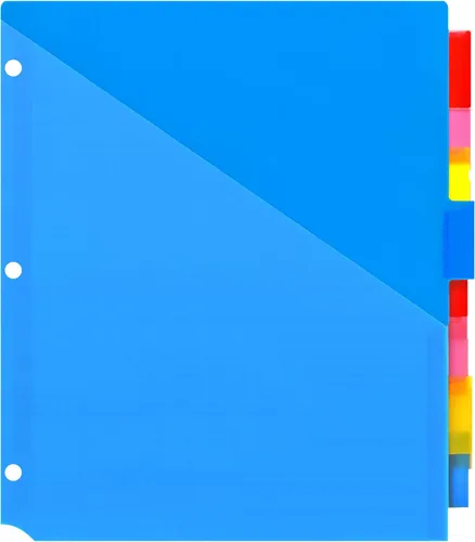 Vista 15 de WOT I Separadores duraderos de 8 pestañas para carpeta con bolsillo transparente - 1 juego, separadores reutilizables de plástico para carpeta de 3