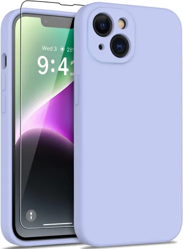 Vista 20 de DEENAKIN Funda compatible con iPhone 14 Plus con protector de pantalla, funda mejorada para cámara, goma de gel de silicona suave probada contra