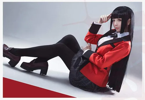 Vista 6 de Nuoqi Yumeko Jabami Compulsivo Gambler Anime Cosplay Disfraz Escuela Uniforme Conjunto Completo