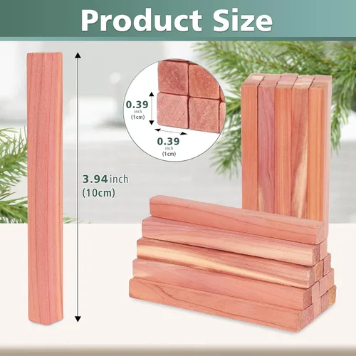 Vista 2 de UNIVIVO 50 PIEZAS Bloques de Cedro para Almacenamiento de Ropa, 100% Palitos de Cedro Rojo Aromático para Closet, Guardarropa, Cajones