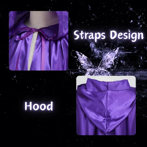 Vista 3 de LMYOVE Capa unisex con capucha, para Halloween, Navidad, cosplay, disfraz, fiesta, adulto, bata para hombres y mujeres